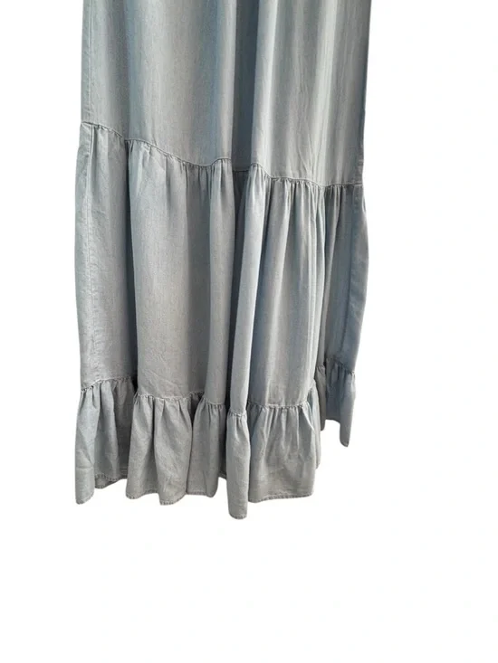 Vince Camuto Sleeveless Light Blue Tiered Maxi Dress Airy Beach Casual Boho Sz L - Picture 8 of 16